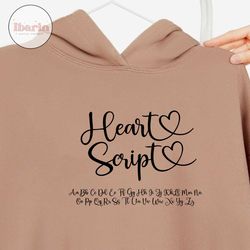 heart script font, script font, font with hearts, font with tails, heart font, wedding font, cursive font, font for cric
