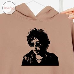 bob dylan svg, bob dylan silhouette, bob dylan design, bob dylan black and white, b&w, bob dylan sticker