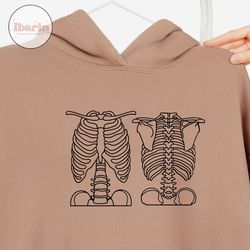 front and back ribcage svg, rib cage outline, front ribcage, chest skeleton svg, ribcage cut file svg, front bones svg,