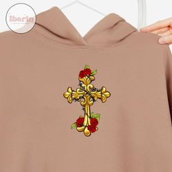 cross with roses png , happy valentine png