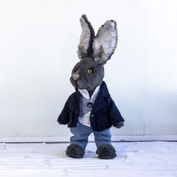 rabbit collectible doll, teddy bear, stuffed animal toy, figurine