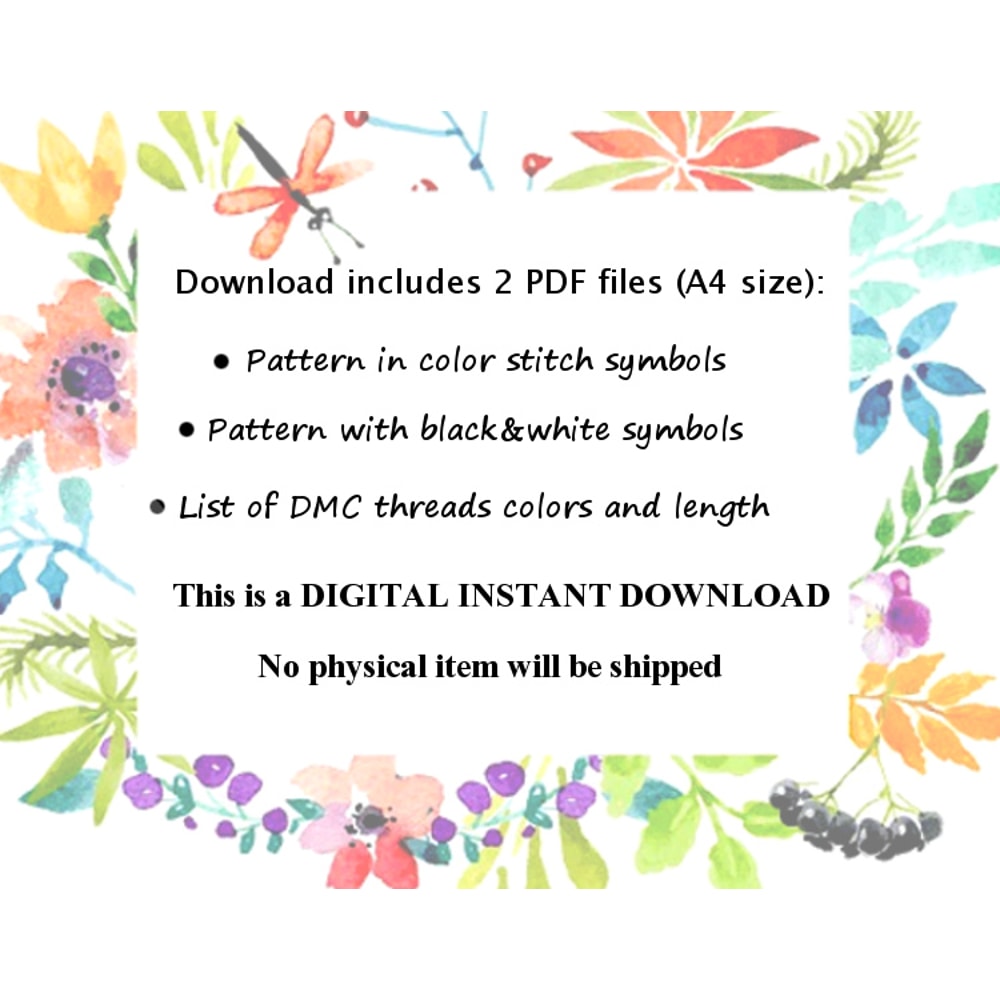 Blue Pheasant In Flowers Cross Stitch Pattern Antique Bird Cross Stitch Chart 3