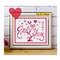 Only you Valentine cross stitch PDF pattern, heart sampler cross stitch chart, 14 February qwaker primitive greeting card cross stitch chart.jpg