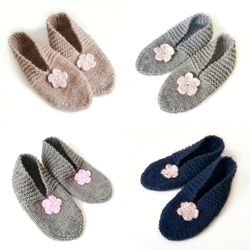 Cozy Hand-Knitted Wool Socks-Slippers for Women, Made with Merino Wool and Alpaca, Warm, Soft, and Handcrafted with Love