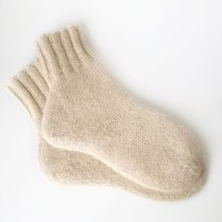 Handcrafted Therapeutic Woolen Socks: Custom-Made Cozy Warmth for Women, Knit from Natural Sheep's Wool Yarn. Order Now!
