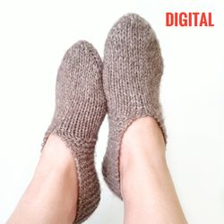 Cozy Women's Wool Slipper Socks Knitting Pattern - Instant PDF Download! Create Your Own Stylish Slipper Socks Today.
