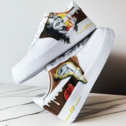 custom shoes AF1 men white luxury inspire sneakers handpainted personalized gifts designer art surreal Salvador Dali