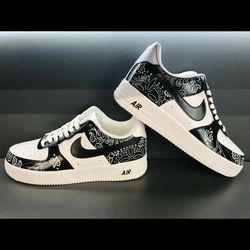 custom shoes men white black luxury inspire sneakers buty handpainted personalized gift wearable art  customization AF1