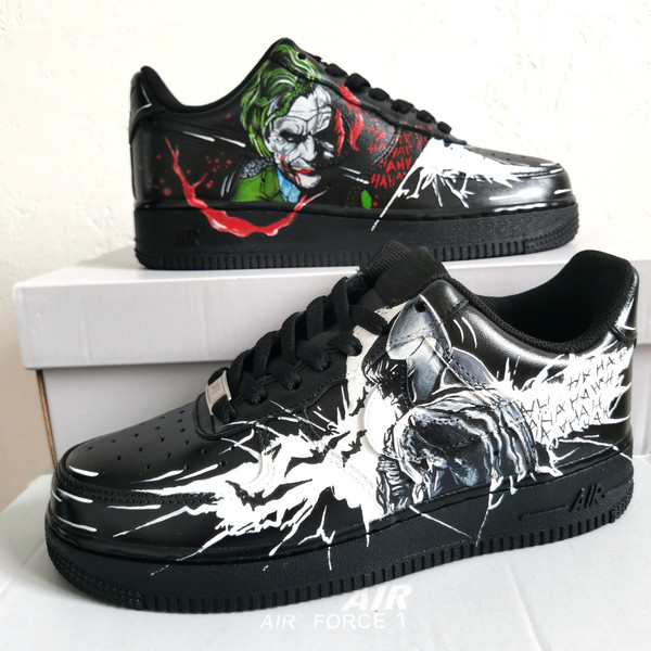 custom- sneakers- nike-air-force1- unisex-black- shoes- hand painted- joker- wearable- art 6.jpg