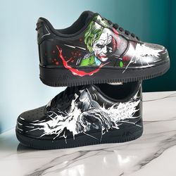 custom shoes Joker art unisex buty black luxury casual sneakers AF1  handpainted personalized gifts design wearable art