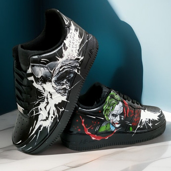 custom- sneakers- nike-air-force1- unisex-black- shoes- hand painted- joker- wearable- art 4.jpg