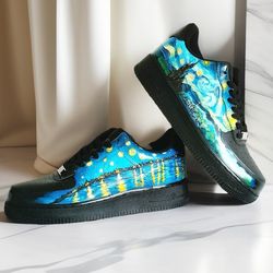 custom casual shoes luxury inspire sneakers air force 1 handpainted sneakerhead Van Gogh art sexy personalized gifts