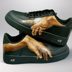 custom men shoes black buty sneakers air force Michelangelo art personalized gift casual shoe customization wearable art