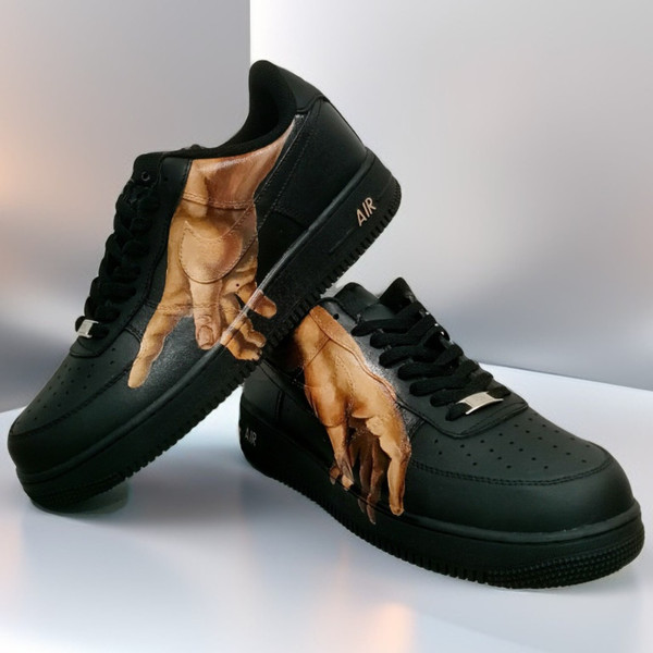 custom shoes unisex black buty nike air force sneakers Michelangelo art personalized gift casual shoe customization wearable art.jpg