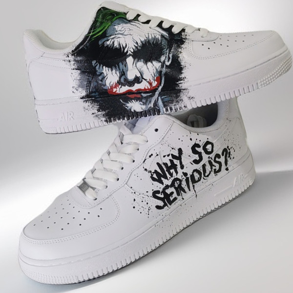 Joker custom shoes nike air force luxury unisex fashion sneakers sexy white black shoes personalized gift wearable art.png