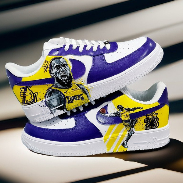 custom shoes Lakers art handpainted men sneakers sexy gift white black fashion sneakers personalized gift .jpg