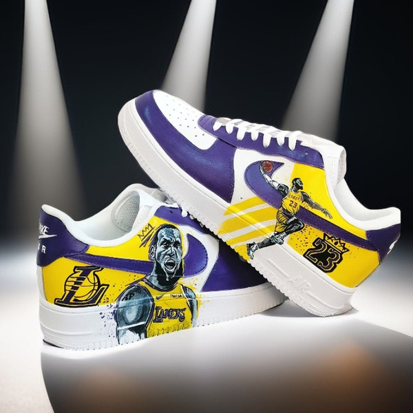 custom shoes Lakers art handpainted men sneakers sexy gift white black fashion sneakers personalized gift 1.jpg