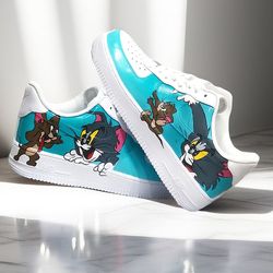 men custom shoes air force Tom and Jerry art luxury sexy white black buty fashion sneakers AF1 shoes personalized gift