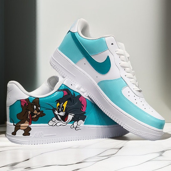 custom shoes nike air force Tom and Jerry art  white  buty fashion sneakers shoes personalized gift 3.jpg