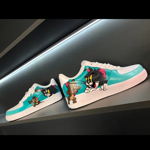 custom shoes nike air force Tom and Jerry art  white  buty fashion sneakers shoes personalized gift  8.jpg