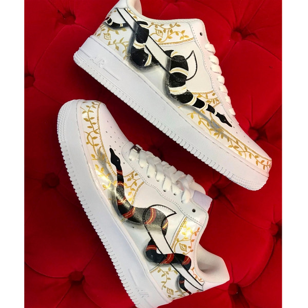 custom inspire shoes nike air force 1 snake woman luxury white gold sneakers personalized gift   9.jpg