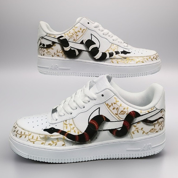 custom inspire shoes nike air force 1 snake unisex luxury white gold sneakers personalized gift  4.jpg