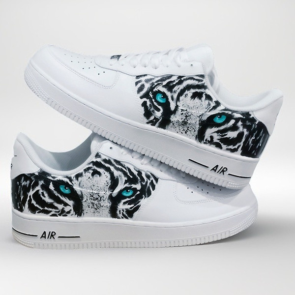 custom shoes sneakers nike air force 1 tiger art luxury buty sexy white black customization shoes personalized gift 1.jpg
