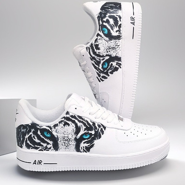 custom shoes sneakers nike air force 1 tiger art luxury buty sexy white black customization shoes personalized gift 2.jpg