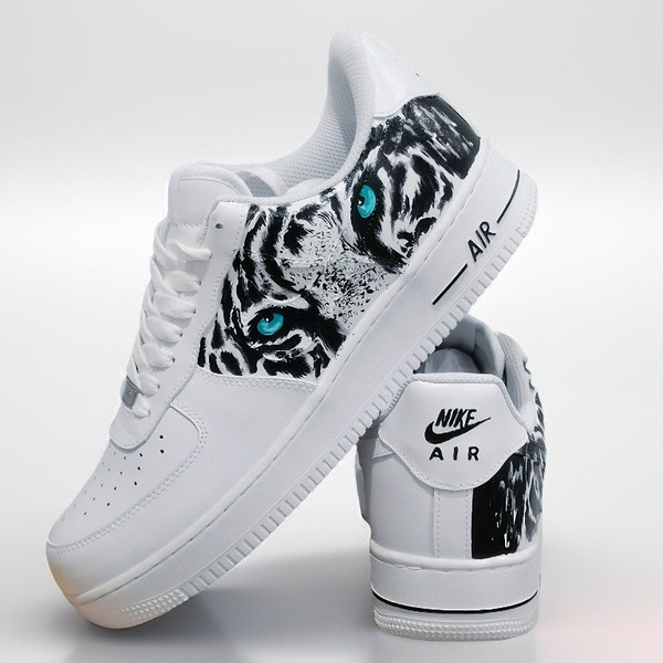 custom shoes sneakers nike air force 1 tiger art luxury buty sexy white black customization shoes personalized gift 5.jpg