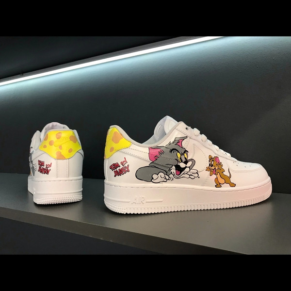 Tom and Jerry custom shoes nike air force unisex sneakers white shoes personalized gift designer art 8.jpg
