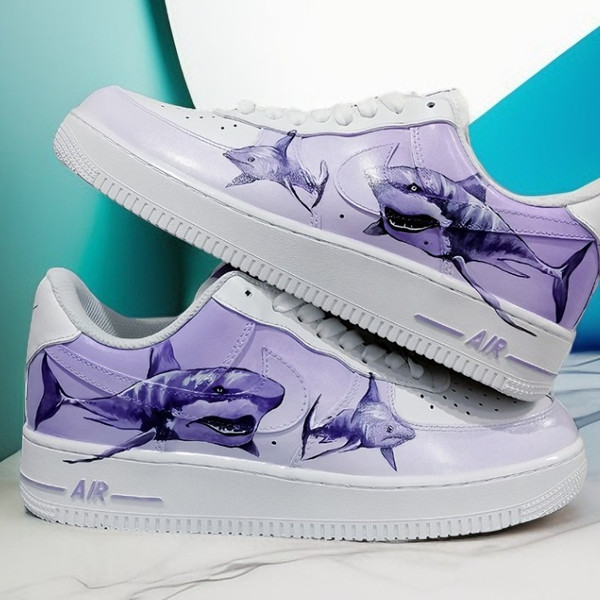 custom fashion shoes nike air force 1 inspire buty luxury sneakers  customisation shark personalized gift wearable art .jpg