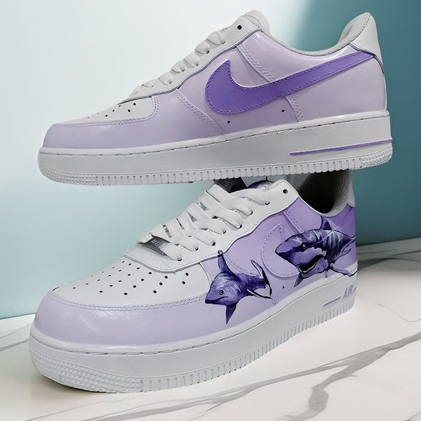 custom fashion shoes nike air force 1 inspire buty luxury sneakers  customisation shark personalized gift wearable art 5.jpg