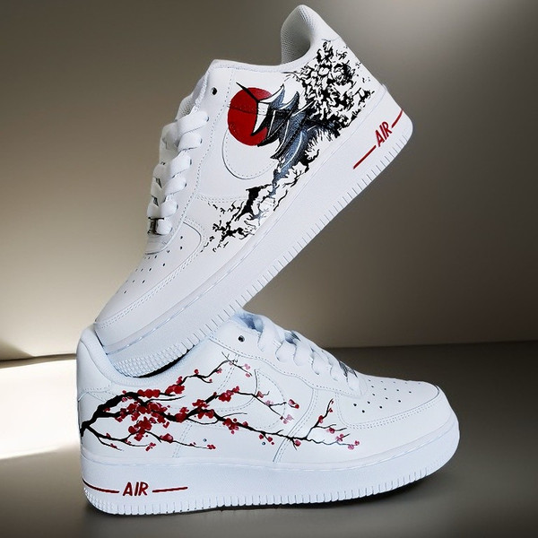 Japan art custom shoes nike air force luxury unisex sneakers AF1 sexy white black customization shoes personalized gifts .jpg