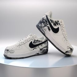 Japan man custom shoes air force 1, luxury, sneakers, sexy, gift, white, black, sneakers, shoes, personalized gifts AF1
