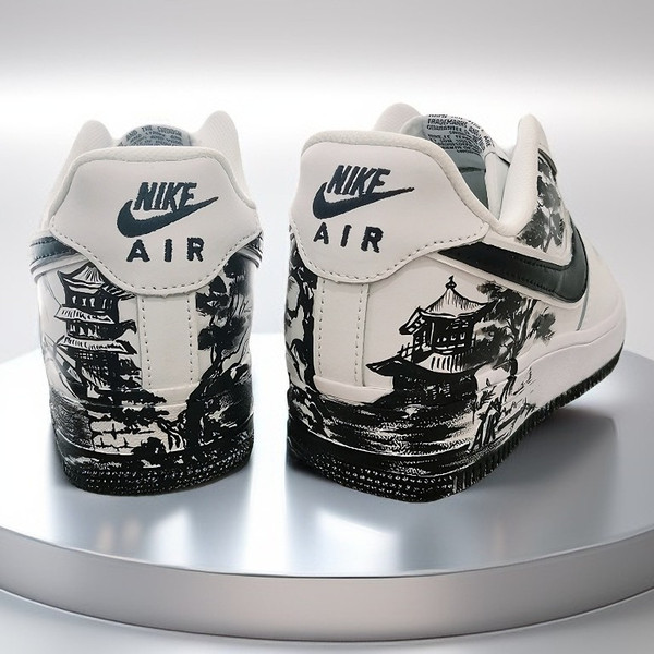Japan -custom- woman -shoes -nike- air- force- customization- sneakers- personalized- gifts- white- black  5.jpg