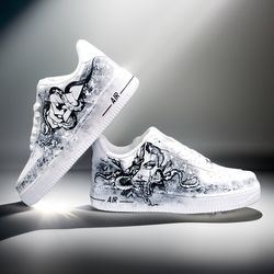 Gorgon art custom shoes air force 1, luxury, sexy, gift, white, black, casual sneakers, personalized gift handpainted