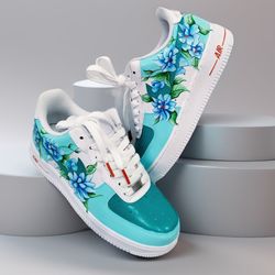 custom shoes air force 1, luxury sexy white black customization sneakers, casual shoes, personalized gift, flowers BBC 1