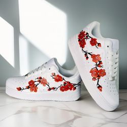 custom shoes air force 1 luxury sexy gift white sneakers casual shoe personalized gift woman flowers art one of a kind