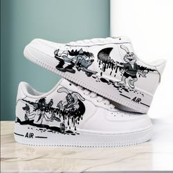 custom shoes air force 1 unisex wolf sexy gift white black customization sneakers personalized gift design art BBC1 AF1