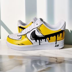 custom shoes air force 1 luxury sexy gift white black yellow leather buty sneakers personalized gifts customization BBC1