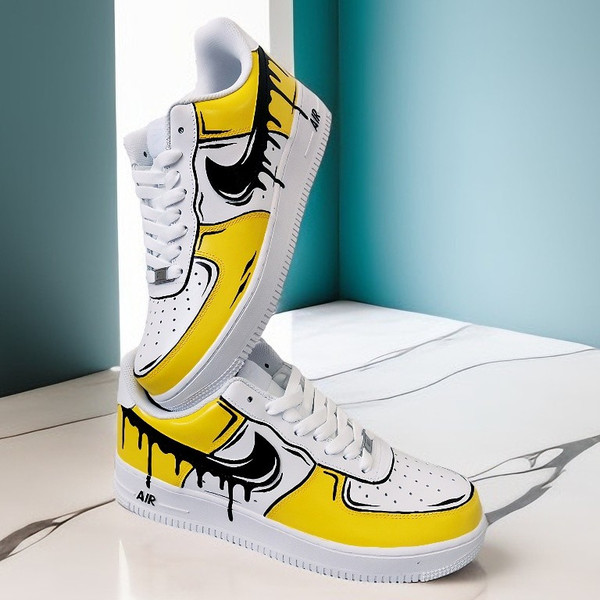 custom shoes nike air force 1 luxury sexy gift white black yellow leather buty sneakers personalized gifts customization BBC1  2.jpg
