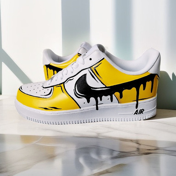 custom unisex shoes air force 1 white black yellow casual shoe customization fashion sneakers personalized gifts BBC1  1.jpg