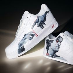 man Michelangelo custom shoes air force 1 luxury sexy gift white black customization sneakers personalized gift, BBC 1