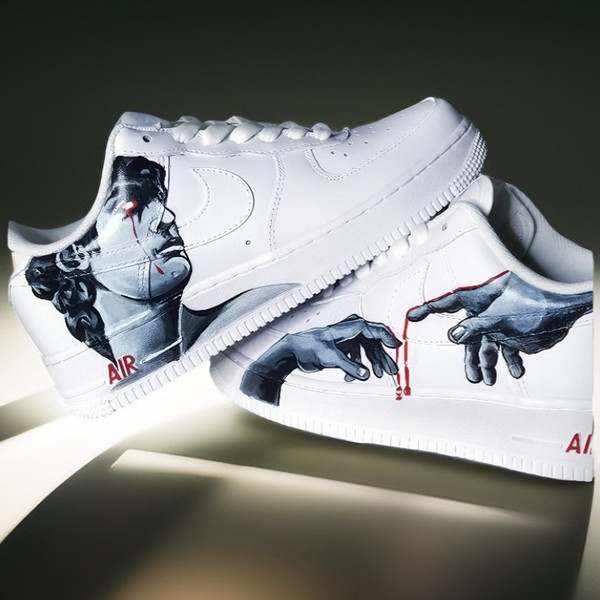 man Michelangelo custom shoes nike air force 1 white black customization sneakers personalized gift BBC 1о 2.jpg