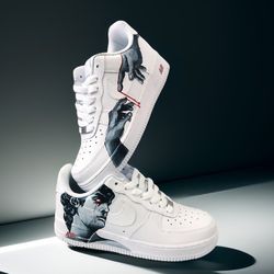 Michelangelo custom shoes air force luxury unisex casual sneakers white black shoes personalized gifts designer art  AF1