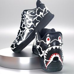 custom unisex shoes  air force, luxury, sexy, gift, white, black, customization sneakers, designer art, personalized gif