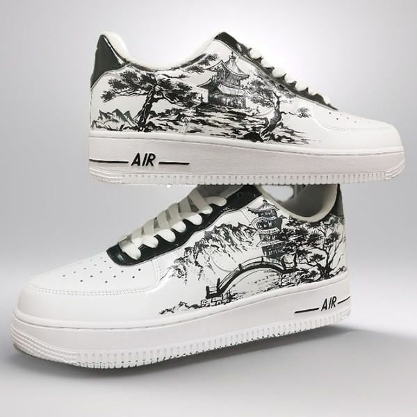 man- custom- shoes- nike- air- force- sneakers- white- black- japan- art .jpg