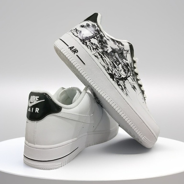 man- custom- shoes- nike- air- force- sneakers- white- black- japan- art 4.jpg