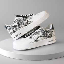 custom shoes air force 1 unisex luxury sexy white, black, customization sneakers, casual shoes, personalized gift, BBC 1