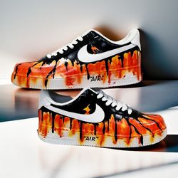 Tiger custom shoes air force, luxury, unisex sneaker, sexy, gift, white, black, orange, casual shoes, gift, designer art